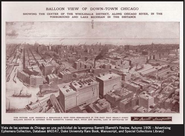Vista de azoteas de Chicago en una publicidad de la empresa Barrett 1905.JPG